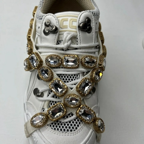 GUCCI FLASHTRECK CRYSTAL SNEAKERS - Picture 1 of 12